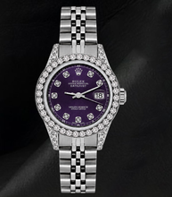 Afbeelding in Gallery-weergave laden, Rolex Datejust 26mm 6916 Paarse Diamanten Wijzerplaat Jubilee-armband Roestvrij Staal Horloge