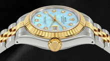Afbeelding in Gallery-weergave laden, Rolex Datejust 26mm 69173 Blauw Parelmoer Diamanten Wijzerplaat Tweekleurig Horloge