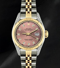 Afbeelding in Gallery-weergave laden, Rolex Datejust 26mm 6917 Zalmkleurige Diamanten Wijzerplaat Tweekleurig Horloge
