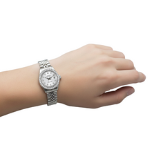 Afbeelding in Gallery-weergave laden, Rolex Datejust 31 mm Wit parelmoer diamanten wijzerplaat roestvrij staal horloge P8