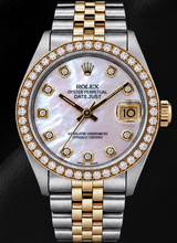 Afbeelding in Gallery-weergave laden, Rolex Datejust 31mm 68273 Roze Parelmoer Diamanten Wijzerplaat Tweekleurig Horloge