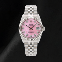 Afbeelding in Gallery-weergave laden, Rolex Datejust 31mm Roze Parelmoer Diamanten Wijzerplaat Roestvrij Staal