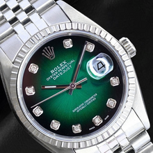 Afbeelding in Gallery-weergave laden, Rolex Datejust 36 mm Groen Diamant Wijzerplaat Roestvrijstalen Horloge