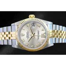 Afbeelding in Gallery-weergave laden, Rolex Datejust 36 mm Zilveren Romeinse Wijzerplaat Two Tone Horloge