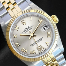 Afbeelding in Gallery-weergave laden, Rolex Datejust 36 mm Zilveren Romeinse Wijzerplaat Two Tone Horloge