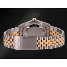 Afbeelding in Gallery-weergave laden, Rolex Datejust 36 mm roze parelmoer diamanten wijzerplaat tweekleurig horloge