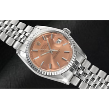 Afbeelding in Gallery-weergave laden, Rolex Datejust 36 mm zalmkleurige wijzerplaat roestvrij staal horloge