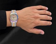 Afbeelding in Gallery-weergave laden, Rolex Datejust 36mm 16013 Tweekleurig horloge met pavé diamanten en regenboog uurmarkeringen wijzerplaat