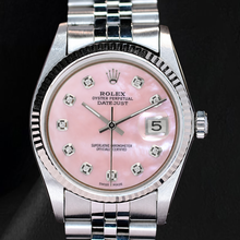 Afbeelding in Gallery-weergave laden, Rolex Datejust 36mm Roze Parelmoer Diamanten Wijzerplaat Roestvrij Staal