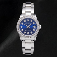 Afbeelding in Gallery-weergave laden, Rolex Datejust 68240 31mm Blauwe Diamanten Wijzerplaat Roestvrij Staal Horloge