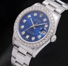 Afbeelding in Gallery-weergave laden, Rolex Datejust 68240 31mm Blauwe Diamanten Wijzerplaat Roestvrij Staal Horloge