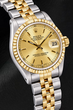 Afbeelding in Gallery-weergave laden, Rolex Datejust 6824 31mm Champagne Wijzerplaat met Streepindexen Tweekleurig Horloge