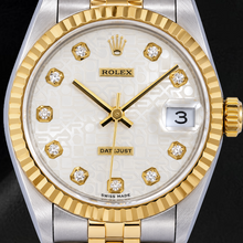 Afbeelding in Gallery-weergave laden, Rolex Datejust 6824 31mm Zilveren Jubilee Diamanten Wijzerplaat Tweekleurig Jubilee-armband Horloge