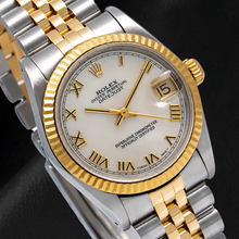 Afbeelding in Gallery-weergave laden, Rolex Datejust 68273 31mm Ivoorkleurige Romeinse Wijzerplaat Tweekleurig Horloge