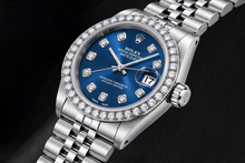 Afbeelding in Gallery-weergave laden, Rolex Datejust 68274 31mm Blauwe Diamanten Wijzerplaat Roestvrij Staal Horloge