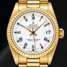 Afbeelding in Gallery-weergave laden, Rolex Datejust 68278 31mm Witte Romeinse Wijzerplaat Geelgoud Horloge
