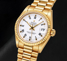 Afbeelding in Gallery-weergave laden, Rolex Datejust 68278 31mm Witte Romeinse Wijzerplaat Geelgoud Horloge