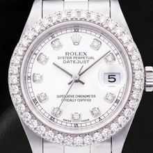 Afbeelding in Gallery-weergave laden, Rolex Datejust 69160 26mm Wit Parelmoer Diamanten Wijzerplaat Roestvrij Staal Horloge