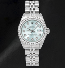 Afbeelding in Gallery-weergave laden, Rolex Datejust 6916 26mm Blauwe Diamanten Wijzerplaat Roestvrij Staal Horloge