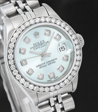 Afbeelding in Gallery-weergave laden, Rolex Datejust 6916 26mm Blauwe Diamanten Wijzerplaat Roestvrij Staal Horloge