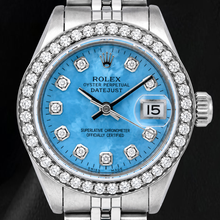 Afbeelding in Gallery-weergave laden, Rolex Datejust 6916 26mm Blauw Parelmoer Diamanten Wijzerplaat Roestvrij Staal Jubilee-armband Horloge