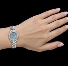 Afbeelding in Gallery-weergave laden, Rolex Datejust 6916 26mm Blauw Parelmoer Diamanten Wijzerplaat Roestvrij Staal Horloge