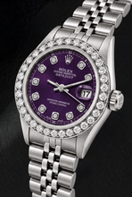 Afbeelding in Gallery-weergave laden, Rolex Datejust 6916 26mm Paarse Diamanten Wijzerplaat Roestvrij Staal Horloge