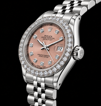 Afbeelding in Gallery-weergave laden, Rolex Datejust 6916 26mm Zalmkleurige Diamanten Wijzerplaat Roestvrij Staal Horloge