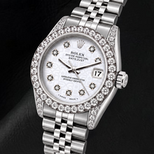 Afbeelding in Gallery-weergave laden, Rolex Datejust 6916 26mm Zilveren Jubileum Diamanten Wijzerplaat Roestvrij Staal Horloge