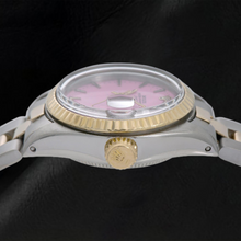 Afbeelding in Gallery-weergave laden, Rolex Datejust 69173 26mm Roze Wijzerplaat Gekartelde Lunette Tweekleurige Oyster-armband Horloge