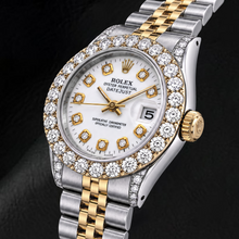 Afbeelding in Gallery-weergave laden, Rolex Datejust 69173 26mm Witte Diamanten Wijzerplaat Tweekleurig Horloge