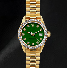 Afbeelding in Gallery-weergave laden, Rolex Datejust 69178 26mm Groene Diamanten Wijzerplaat Geelgoud Horloge
