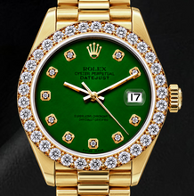 Afbeelding in Gallery-weergave laden, Rolex Datejust 69178 26mm Groene Diamanten Wijzerplaat Geelgoud Horloge