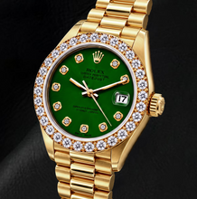 Afbeelding in Gallery-weergave laden, Rolex Datejust 69178 26mm Groene Diamanten Wijzerplaat Geelgoud Horloge