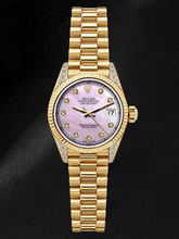 Afbeelding in Gallery-weergave laden, Rolex Datejust 69178 26mm Roze Parelmoer Diamanten Wijzerplaat Geelgoud Horloge