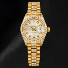 Afbeelding in Gallery-weergave laden, Rolex Datejust 69178 26mm Witte Diamanten Wijzerplaat Geelgoud Horloge