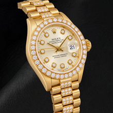 Afbeelding in Gallery-weergave laden, Rolex Datejust 69178 26mm Witte Diamanten Wijzerplaat Geelgoud Horloge