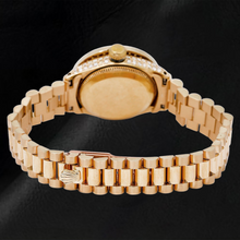 Afbeelding in Gallery-weergave laden, Rolex Datejust 69178 26mm Wit Parelmoer Diamanten Wijzerplaat met Diamanten Baan Geelgoud President-band Horloge