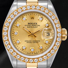 Afbeelding in Gallery-weergave laden, Rolex Datejust 6917 26mm Champagne Diamanten Wijzerplaat Tweekleurig Oyster-armband Horloge