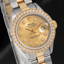 Afbeelding in Gallery-weergave laden, Rolex Datejust 6917 26mm Champagne Diamanten Wijzerplaat Tweekleurig Oyster-armband Horloge