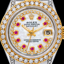 Afbeelding in Gallery-weergave laden, Rolex Datejust 6917 26mm Witte Parelmoer Diamanten Wijzerplaat Tweekleurig Gouden Jubilee-armband Horloge