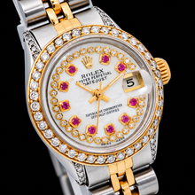 Afbeelding in Gallery-weergave laden, Rolex Datejust 6917 26mm Witte Parelmoer Diamanten Wijzerplaat Tweekleurig Gouden Jubilee-armband Horloge