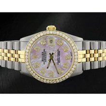 Afbeelding in Gallery-weergave laden, Rolex Datejust Roze Parelmoer Diamant Wijzerplaat 31 mm Tweekleurig Horloge