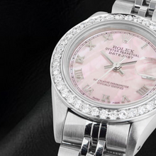 Afbeelding in Gallery-weergave laden, Rolex Datejust Roze Parelmoer Romeinse Wijzerplaat 26 mm Roestvrijstalen Horloge