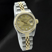Afbeelding in Gallery-weergave laden, Rolex Datejust champagne diamanten wijzerplaat 26 mm jaar 2001 tweekleurig horloge