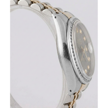 Afbeelding in Gallery-weergave laden, Rolex Datejust horloge tweekleurig heren kanaalring diamant