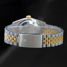 Afbeelding in Gallery-weergave laden, Rolex Datejust tweekleurig horloge met groene diamanten wijzerplaat van 36 mm
