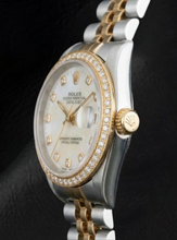 Afbeelding in Gallery-weergave laden, echte diamant 0.20karaat watch zijaanzicht