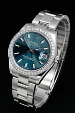 Afbeelding in Gallery-weergave laden, Rolex Datumjust 31 diamanten mintgroen roestvrijstalen dameshorloge