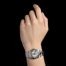 Afbeelding in Gallery-weergave laden, Rolex Datumjust 31 mm stalen dameshorloge met witte Romeinse wijzerplaat P3